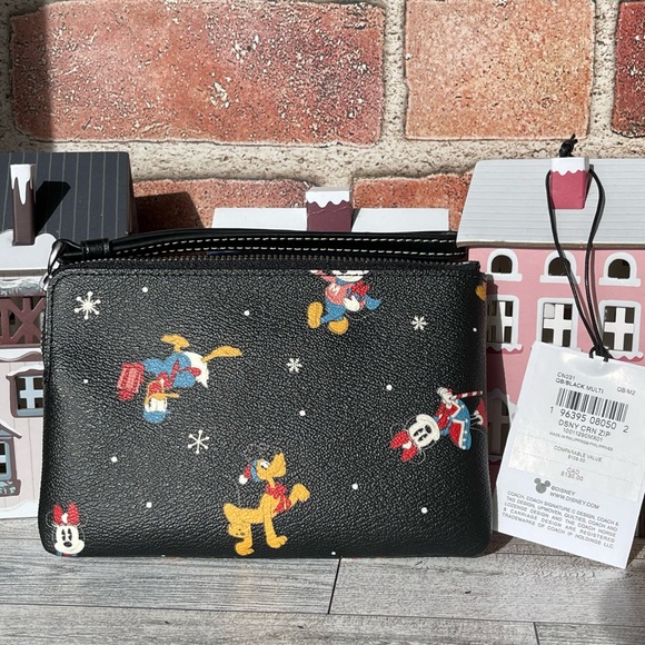 Disney X Coach Zip Wristlet-Holiday Exclusive Print - Picture 3 of 5